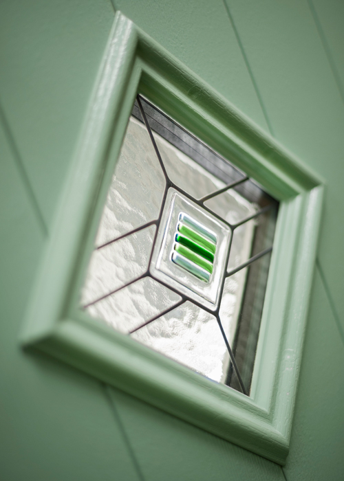 Stained glass door window