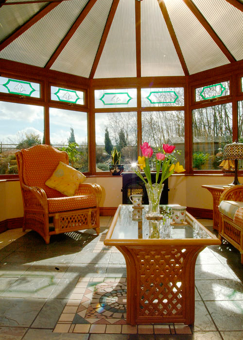 Tiled floor conservatory shot