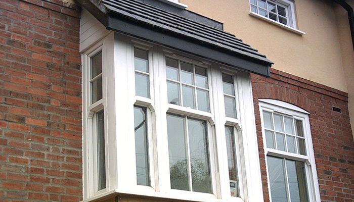 Exterior shot of a new bay window